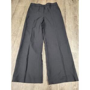 Talbots Black Pants Size 10 NWT Greenwich High Waist Wide Leg Linen Full Length